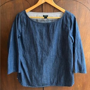 J Crew Denim Top with stripe detail 6